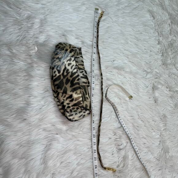 Stuart Weitzman Leopard Print Gold Metallic Clutch with Shoulder Strap - Picture 11 of 11